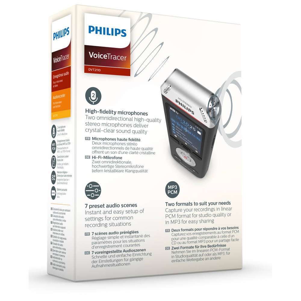 Philips Audiorekorder Digitaler Voice Tracer 2110 (DVT2110)
