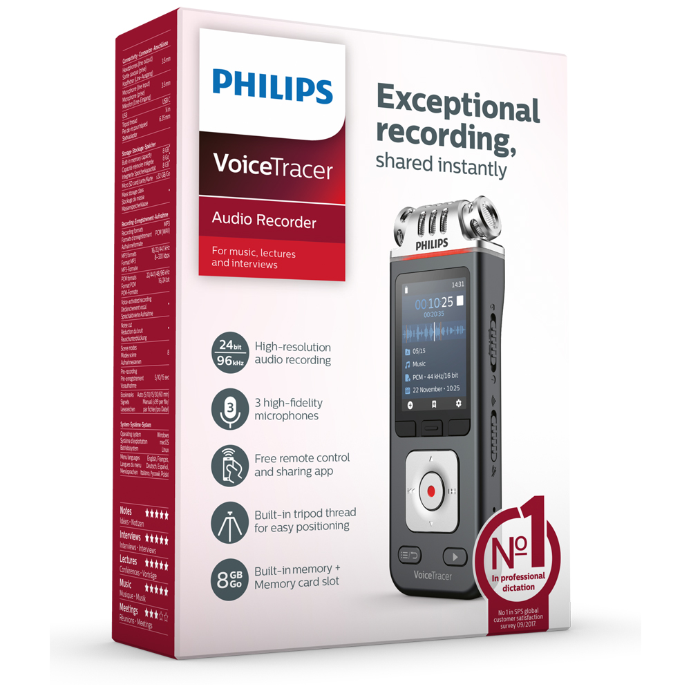 Philips Audiorekorder Digitaler Voice Tracer 6110 (DVT6110)