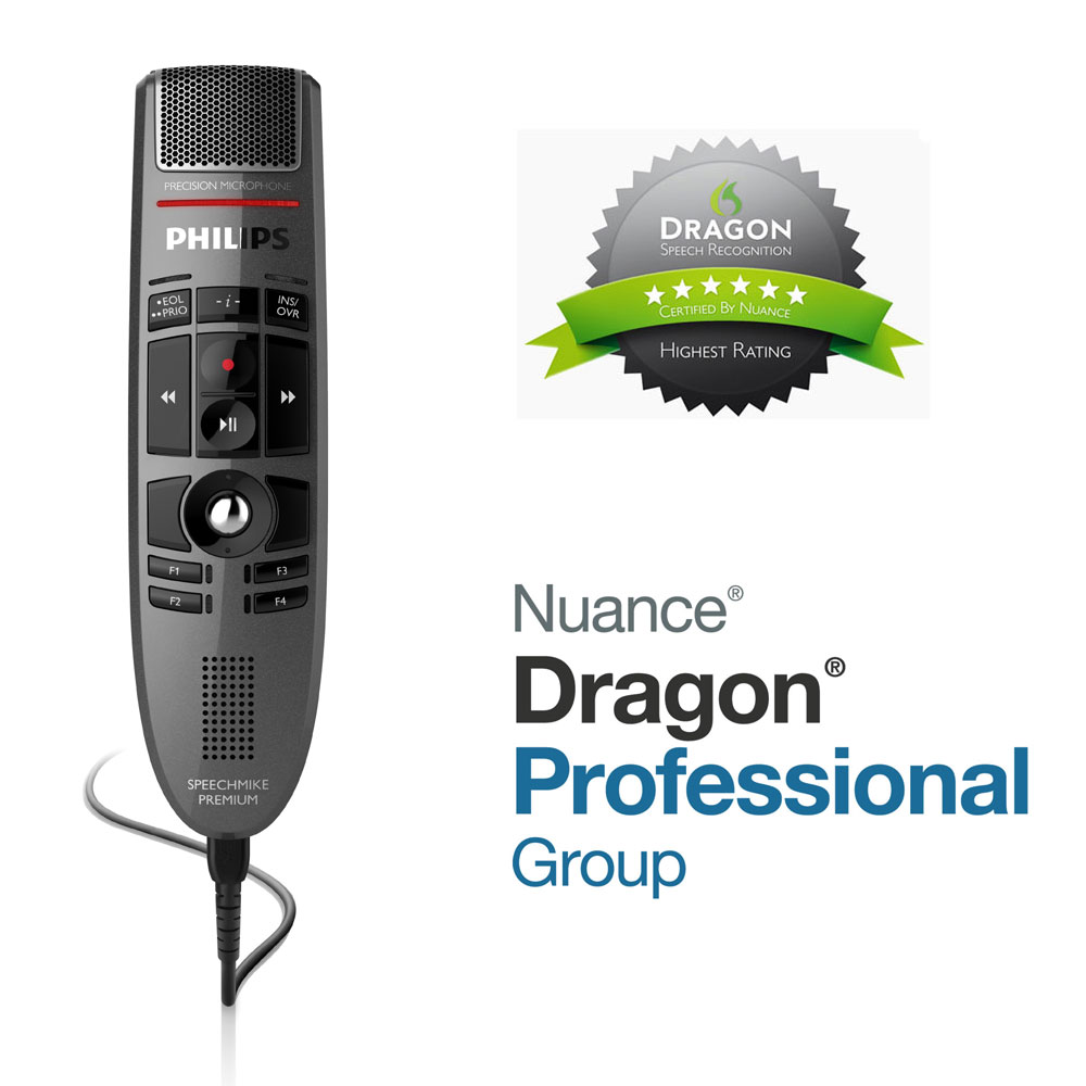 Philips SpeechMike Premium LFH3500 mit Dragon Professional Group 15
