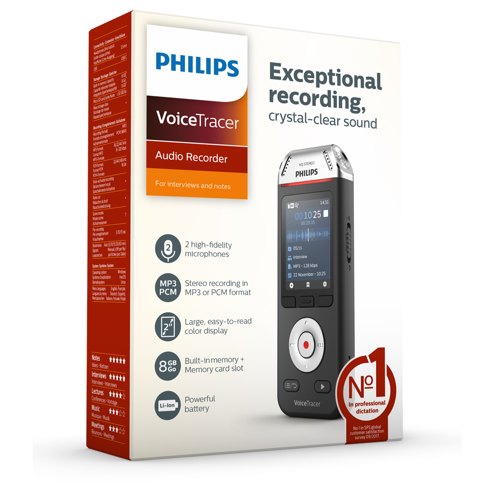 Philips Audiorekorder Digitaler Voice Tracer 2110 (DVT2110)