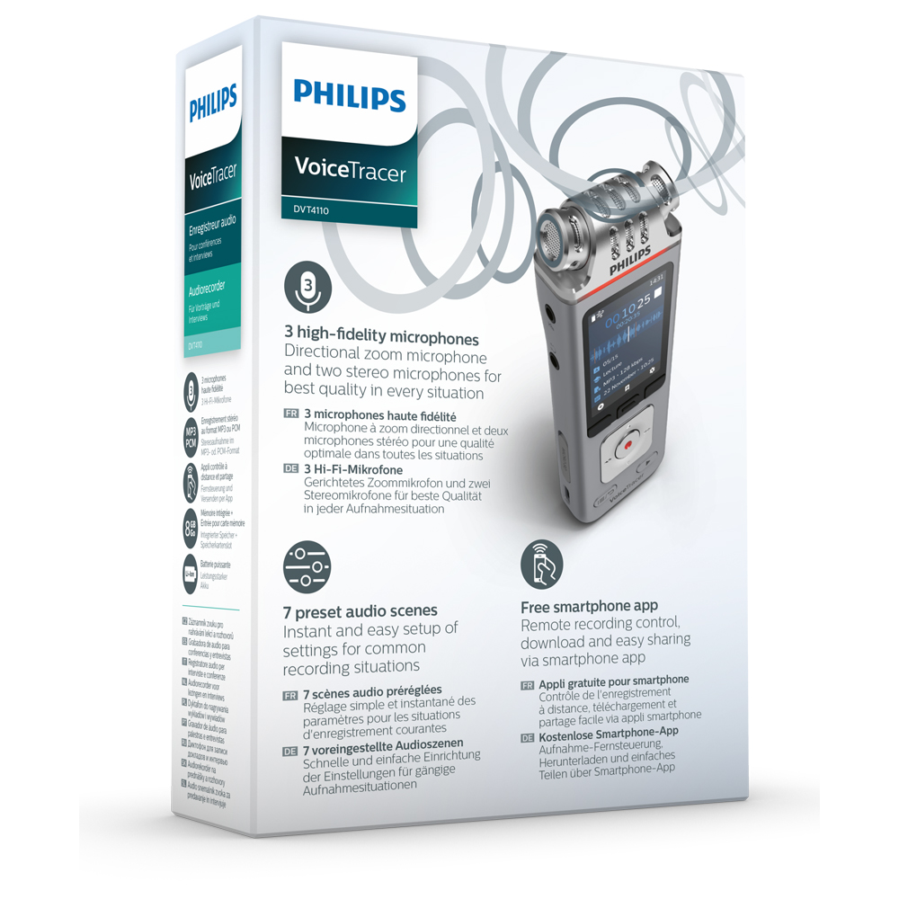 Philips Audiorekorder Digitaler Voice Tracer 4110 (DVT4110)