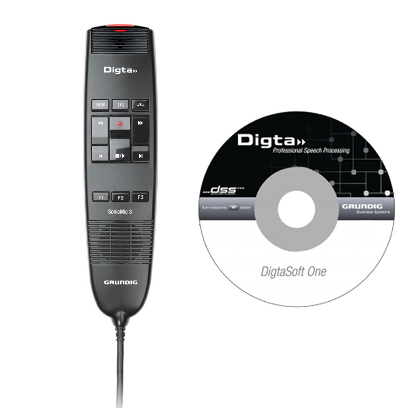 Grundig Digta SonicMic 3 Classic Diktiermikrofon mit DigtaSoft One