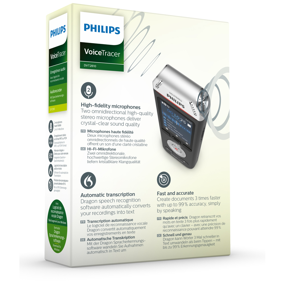 Philips Audiorekorder mit Spracherkennung DVT 2810