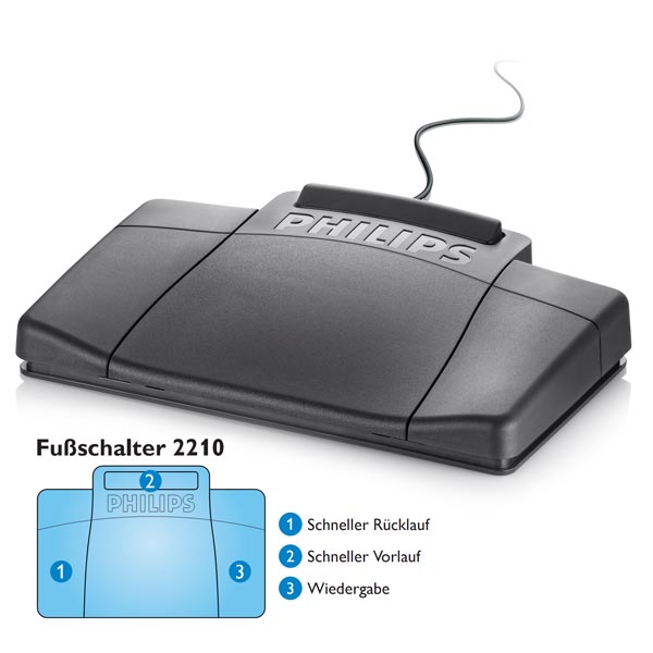 Philips Fußschalter LFH 2210 für Desktop 700 Serie