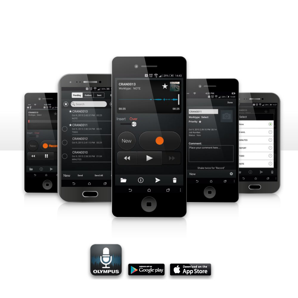 Olympus Diktiergeräte App für Smartphones
